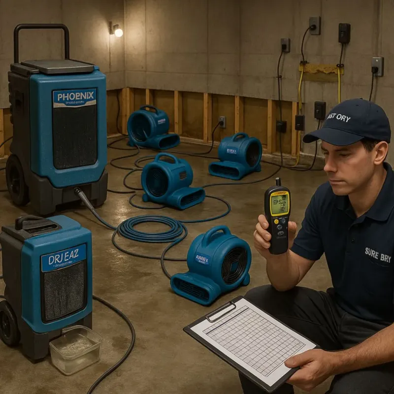 Structural Drying and Dehumidification process in Caldwell, OH
